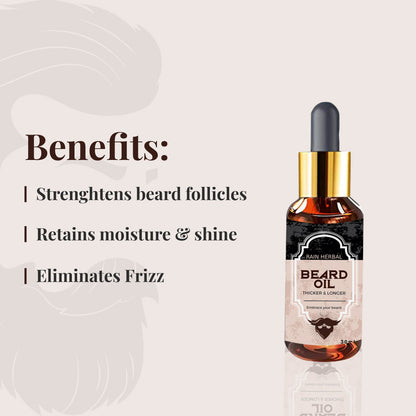 Beard Oil for Thicker & Longer Beard | 30ml