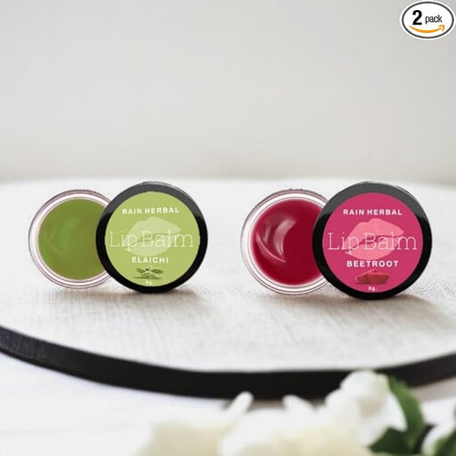 Rain Herbal Lip Balm, Natural Elaichi and Beetroot Tinted, Nourishing with Ghee and Shea Butter, 5g, Pack of 2