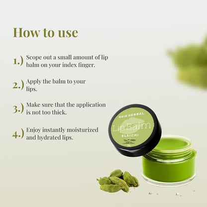 Rain Herbal Lip Balm, Natural Elaichi and Beetroot Tinted, Nourishing with Ghee and Shea Butter, 5g, Pack of 2