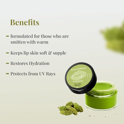 Rain Herbal Lip Balm, Natural Elaichi and Beetroot Tinted, Nourishing with Ghee and Shea Butter, 5g, Pack of 2