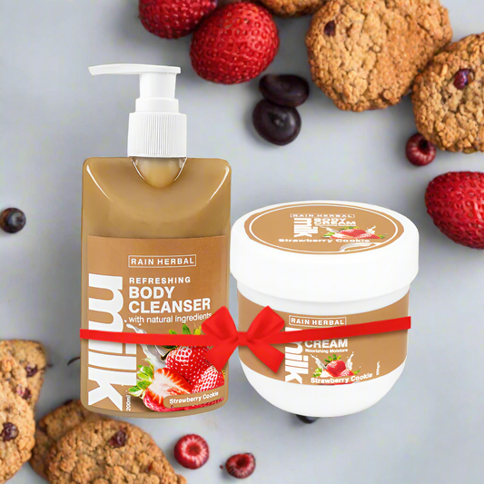 Straw Berry Cookie Milk  | COMBO of Body Cleanser & Cream