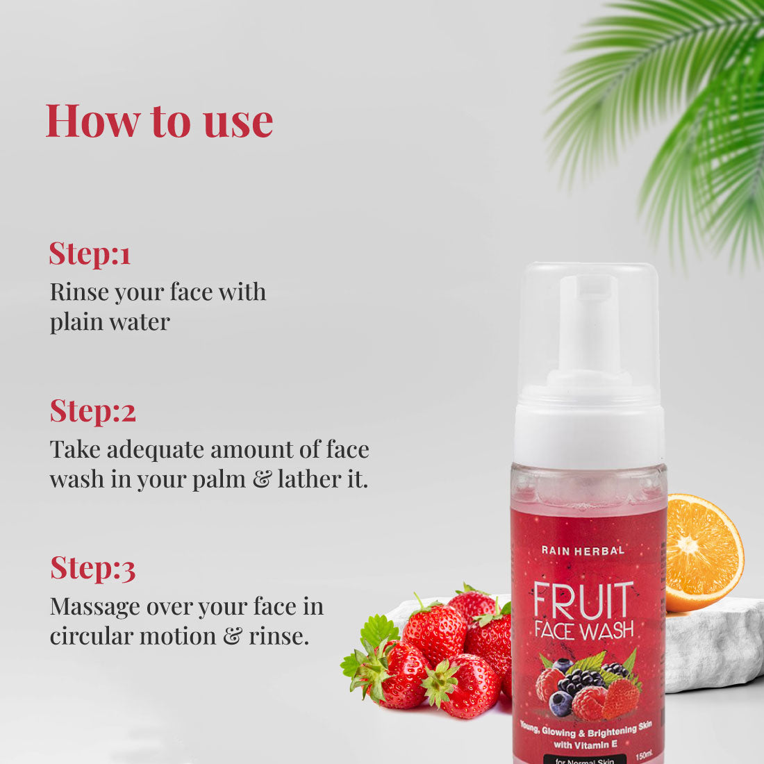 Rain Herbal Fruit Face Wash with Vitamin E