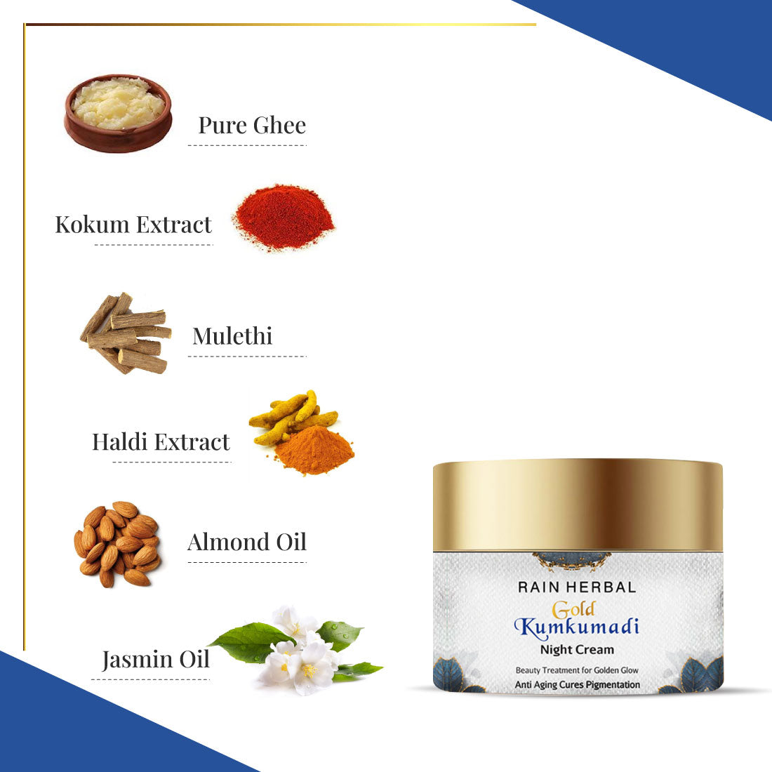 Kumkumadi Night Cream Beauty Treatment for Golden Glow | 100gm